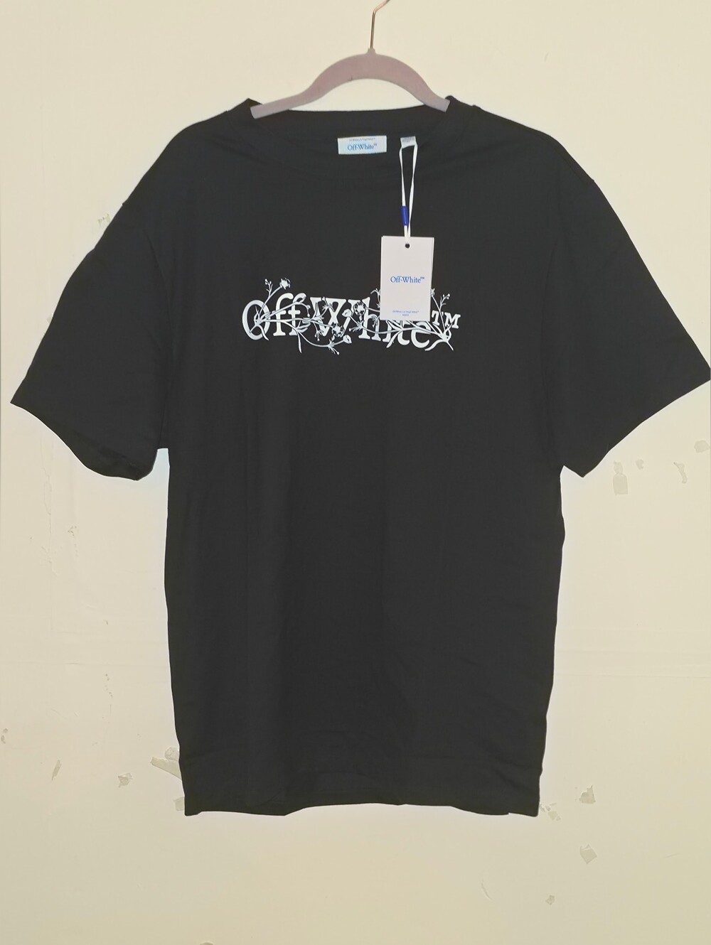 OFF-WHITE by Virgil Abloh Slim Fit Floral Bookish Logo S/S Tee ~ Men's: XL *NWT